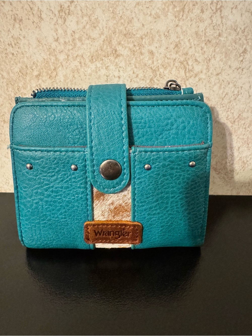 Wrangler Teal Leather Compact Wallet